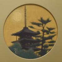 「法隆寺の朝」20ｃｍ円窓